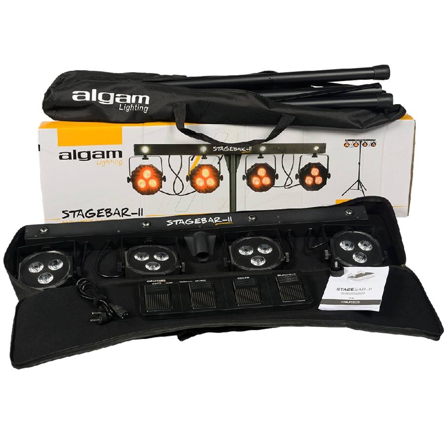 STAGEBAR-II Kit su Treppiede Par + Strobo con Pedaliera Wireless