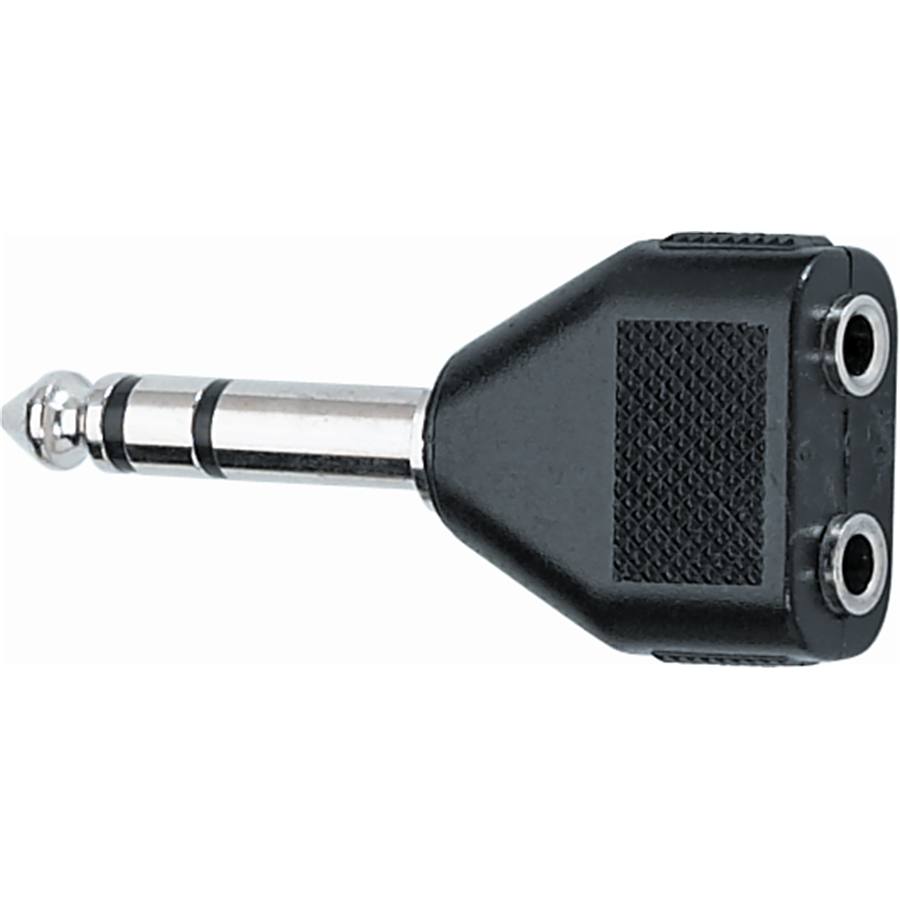 AD/23 Adattatore Jack TRS Stereo 6.3/2x Presa miniJack TRS Stereo 3.5