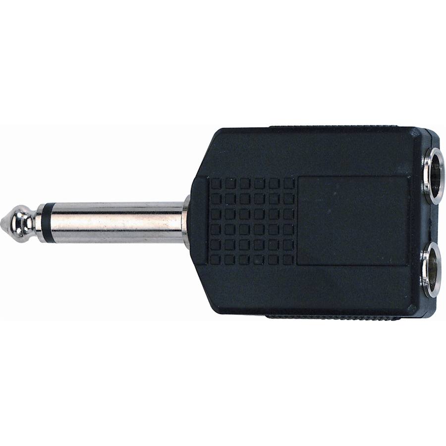 AD/72 Adattatore Jack TS Mono 6.3/2x Presa Jack TS Mono 6.3