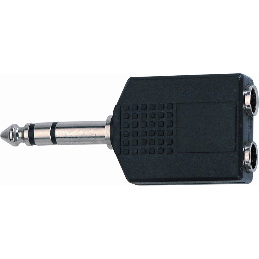 AD/76 Adattatore Jack TRS Stereo 6.3/2x Presa Jack TRS Stereo 6.3